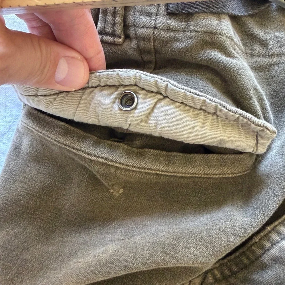 Banana Republic Traveler Cargo Sueded Pants 38W Olive‎ Brown Utility Tactical